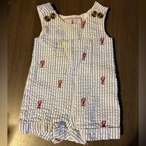 Classic Prep James Shortall Blue pinstripe w/embroidered lobsters NWT size 0-3m